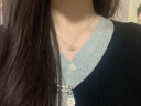 礼意久久LiYi99铃兰花999足金黄金吊坠项链女生日礼物女母亲节520送女朋友礼物 【999足金和田玉吊坠+925银链】实用送妈妈老婆 实拍图