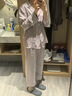 金三塔商场同款真丝睡衣女两件套100%桑蚕丝宽松情侣丝绸睡衣套情人礼物 柔紫色（重磅19姆米） L 实拍图