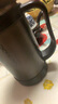 玻璃水杯商务杯大容量男女生带盖泡茶饮水礼品杯家用把手杯 黑色 实拍图