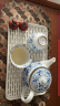 千代源光峰小蓝芽线唐草茶杯茶壶 日本原装进口陶瓷品茗杯日式茶具套装 小蓝芽汤吞杯 实拍图