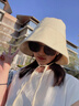 色彩熊花儿与少年金晨同款系带渔夫帽韩版简约百搭出游防晒遮阳水桶帽女 米白色系带渔夫帽 实拍图