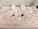 taoqibaby儿童浴巾斗篷男女孩可穿式新生婴儿带帽浴袍洗澡吸水速干宝宝裹巾 粉色兔子【7A级抗菌】A类加厚款 120*80cm 实拍图