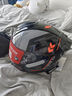 LS2情侣摩托车头盔男女机车赛车四季全盔儿童盔防雾大尾翼802 黑/灰桔星河 L(建议53-54头围) 实拍图