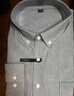 凡客诚品（VANCL）长袖衬衫男全棉领尖扣牛津纺商务休闲经典舒适衬衫 灰色 4XL 实拍图