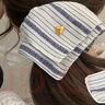 晨色条纹方巾头绳大肠发圈复古低马尾扎头发绳发饰 实拍图