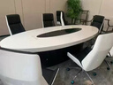 罗西慕 白色烤漆椭圆形会议桌简约开会桌办公室长桌大型会客洽谈桌椅 2.2*1.1米 晒单实拍图
