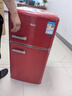 德姆勒（DEMULLER）复古冰箱小型大容量家用租房电冰箱 化妆品静音强劲网红冰箱冷藏冷冻节能 BCD-118中国红 实拍图
