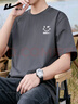 回力短袖男夏季t恤男纯棉透气打底衫圆领吸汗上衣潮流休闲男装灰色L 实拍图