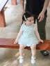 Auro Mesa新款唐装中国风小女孩汉服连衣裙绣花纱裙旗袍长裙礼服花朵挎包 绿色 100 实拍图
