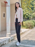 骆驼（CAMEL）运动套装女立领长袖两件套休闲运动服 7C2226L5463 寒冰粉 L 实拍图