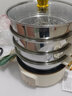 电蒸锅蒸煮炖锅一体大容量小型多功能家用三层预约定时电蒸笼电火锅多用途锅早餐蒸包子蒸煮一体锅电煮锅炒锅 28CM米白色(智能款)四层蒸笼 实拍图