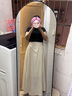 丹珠娜（DanZhuNa）小香风连衣裙子夏天女装2025新款夏季法式梨形身材伞裙长裙套装女 黑色上衣+杏色伞裙 XL 实拍图