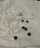 独束大码女装法式浪漫蕾丝高腰大裙摆氛围感连衣裙夏装微胖mm裙子 月光白 3XL 实拍图