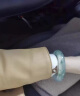缅甸冰种玉手镯飘花玉手镯飘绿花正圈玉镯子女款通透翡翠处理镯子 64mm 实拍图