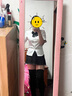 麓格立JK制服套装百褶短裙女学院风收腰短袖衬衫格裙套装两款蝴蝶结随机 白色短袖+碳灰短裙【套装】 L 实拍图