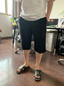 花花公子（PLAYBOY）多口袋装短裤男士夏季薄款宽松直筒半截中裤子潮流休闲七分裤 725黑蓝 XL 实拍图