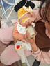 爱宝适婴儿帽子春秋宝宝胎帽新生儿睡眠帽婴幼儿蝴蝶结囟门帽T023奶黄 实拍图