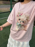 森马（Semir）代露娃|短袖t恤女中长款印花上衣25夏宽松纯棉套头衫109325100032 实拍图