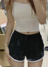 卡维泽 CAVIEZEL跑步滚边紧身健身包边休闲打底运动短裤百搭夏天凉快女短款 黑色短裤（优质面料） L (建议90-110斤) 实拍图