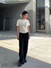 真维斯（JEANSWEST）抽褶短袖t恤女装夏季2025新款纯色正肩收腰半袖甜辣修身短款上衣 米色 芙蓉花小兔_前左肩 L 实拍图