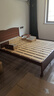 巴比肯实木床1.5m新中式家用双人床主卧轻奢胡桃木色实木床极简风家具 单床+5CM椰棕床垫+床头柜*2 1.5米*2米框架结构【限量促销】 实拍图