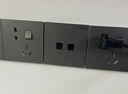 罗格朗（LEGRAND）开关插座电工电料逸景深砂银灰色86型面板墙面暗装电源插座 两位电脑（六类） 弱电类 实拍图