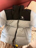 骆驼（CAMEL）【迪丽热巴同款】羽神短款羽绒服热反射升温保暖加厚连帽面包服 幻影黑/玉石白，男女，734CA6B605F 3XL 实拍图