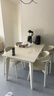 全友家居 现代简约家具餐桌钢化玻璃台面实木腿奶油风家用吃饭小桌子 实拍图