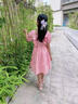 贝孩趣女童连衣裙2025年夏装网红女孩童装短袖裙子洋气六一儿童公主裙 粉红色 130 码(建议身高115-125厘米) 实拍图
