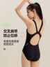 李宁（LI-NING）泳衣女专业训练连体三角游泳衣女士极简泡温泉泳装0221黑XL 实拍图
