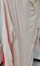 猫人女士睡衣女100%纯棉长袖纯色带胸垫简约宽松睡裙家居服虾粉M 实拍图