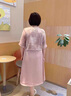 俞兆林年轻妈妈夏装短袖连衣裙女2025新款洋气中老年女装雪纺套装两件套 粉色 3XL [建议120-135斤] 实拍图