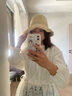 妙奕嘉草帽防晒帽女遮阳帽渔夫帽太阳帽女士遮脸帽子洋气款沙滩夏凉帽 彩虹豆豆草帽【杏色】 实拍图