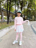moonkids女童速干运动套装儿童2025秋装新款长袖瑜伽服大童跑步训练网球服 【19556粉色长袖+2220粉色裙裤】 120 cm 实拍图