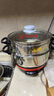 多星山东多星锅电热锅电炒锅电蒸锅多功能电锅304不锈钢多星电煮锅家用电火锅养生锅多用途锅 多星锅28cm（带3蒸格）4L 实拍图