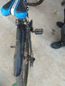 凤凰（Phoenix） 山地自行车成年人男士女士学生变速减震油刹线刹山地车自行车 黑蓝色辐条轮高碳钢车架 24寸（身高145-170左右） 24速数字指拨/默认线碟可改油碟 实拍图