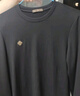 才子（TRIES）男士长袖T恤圆领简约刺绣单件上衣打底衫黑色25春季 实拍图
