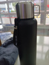 保温杯男士316不锈钢全钢保温壶便携泡茶杯大容量茶水分离水杯子 黑色1500ml[智能盖/带杯套] 实拍图
