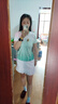 川崎（KAWASAKI）羽毛球服运动套装清爽透气短袖短裙训练服青花瓷A2807 青柳绿 L 实拍图