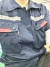 耐典防静电工作服套装夏季短袖劳保服男女汽修工程服厂服定制 藏蓝175 实拍图