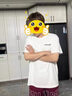 啄木鸟纯棉短袖t恤男士圆领夏季潮流宽松复古港风半袖青少年ins风上衣服 AZ521白色 XL 实拍图