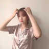 浪莎（LangSha）睡衣女夏季薄款短裤短袖大码纯色家居服韩版 香槟色/女_(短袖短裤) L 女款_(建议95-105斤) 实拍图