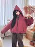 贝孩趣女童外套春秋冬款2026新款童装中大童夹棉加厚连帽衣服儿童冲锋衣 酒红色【春秋款】 150 码(建议身高135-145厘米) 实拍图