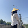 途尊大号43厘米防雨塑料斗笠男女夏季防晒农民劳保遮雨舞蹈道具草帽男 户外遮阳挡雨【绿植三叶款】 实拍图