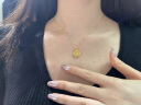 中国珠宝（Sino gem）黄金项链碎冰冰四叶草女士足金吊坠节日生日礼物送女友老婆 金约1.4g-1.45g+s925银链/京速达 晒单实拍图