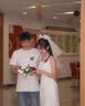 缔晶头纱领证求婚新娘头饰拍照表白登记蓬蓬纱装饰白色头纱儿童头纱 蝴蝶结卷边头纱-发夹款 实拍图
