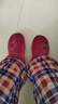 回力棉拖鞋男秋冬季灯芯绒居家鞋女中国风防滑家用情侣款加绒保暖拖鞋 皮红 40-41 【标准码】 实拍图