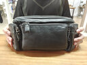 鹿师傅手工男士斜挎包头层牛皮真皮单肩胸包出差上班族休闲腰包机车包 植鞣黑 实拍图