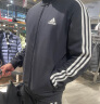 adidas休闲舒适毛圈布立领长袖套装男装春季阿迪达斯官方轻运动   黑色（选大一码)   L 实拍图