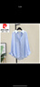 皮尔卡丹（pierre cardin）外穿垂感纯棉衬衫女24春夏韩版宽松休闲薄款衬衣长袖防晒上衣 蓝色 L 【105-115斤】 实拍图